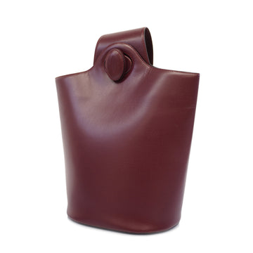 CARTIER[3za0069] Auth  shoulder bag leather Bordeaux gold metal