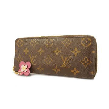 LOUIS VUITTONAuth  Monogram Portofeuil Clemence M64201 Long Wallet Hot Pink