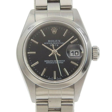 ROLEX Oyster Perpetual 79160 Stainless Steel Automatic Winding Ladies Black Dial Watch
