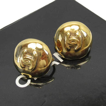 CHANEL Earrings Vintage Coco Mark Gold