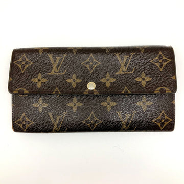 LOUIS VUITTON Portefeuille Sarah M61734 Monogram Women's Brown 2-Fold Long Wallet Gold Hardware Spain