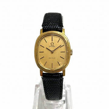 OMEGA Deville Manual Winding Gold Dial Watch Ladies