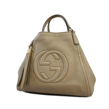 Gucci Handbag Soho 336751 Leather Beige Gold metal