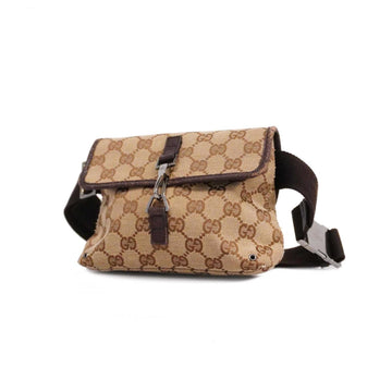 GUCCI waist bag GG canvas 92543 brown beige ladies