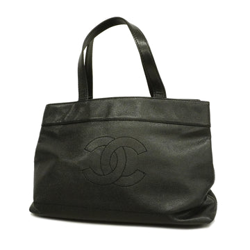 Chanel Women's Caviar Leather Tote Bag Black