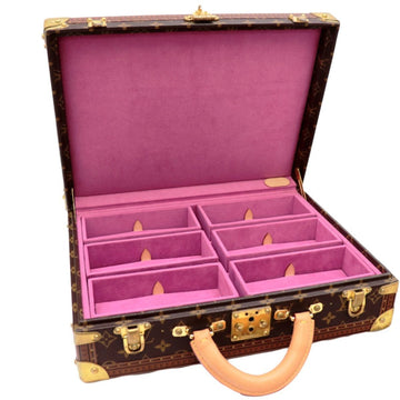 Louis Vuitton Monogram Trunk Jewelry Box Case Brown x Pink Purple Bag