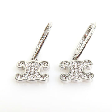 CELINE Earrings Triomphe Metal Silver Ladies