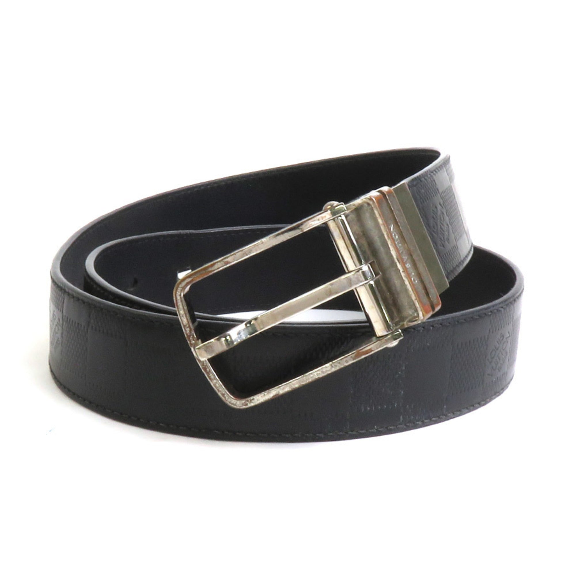 LOUIS VUITTON Belt Damier Infini Suntulle Boston Leather/Metal Black/S