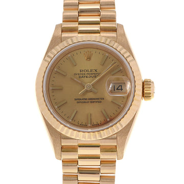 ROLEX Datejust 69178 Ladies YG Watch Automatic Winding Champagne Dial