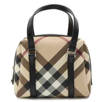 BURBERRY Nova Check Plaid Handbag Tote Bag PVC Patent Leather Beige Black Red