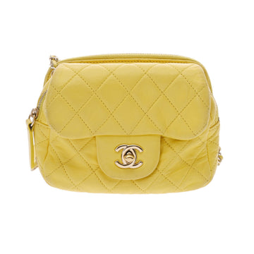 CHANEL Chain Shoulder Yellow AS2431 Ladies Lambskin Bag