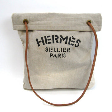 HERMES Aline GM Women's Cotton,Leather Shoulder Bag Brown,Natural