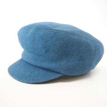 HERMES/ Linen Denim Casquette Blue Unisex