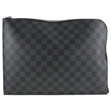 LOUIS VUITTON Pochette Jules GM Second Bag N41501 Damier Graphite Canvas Black TJ0186 Men's Clutch
