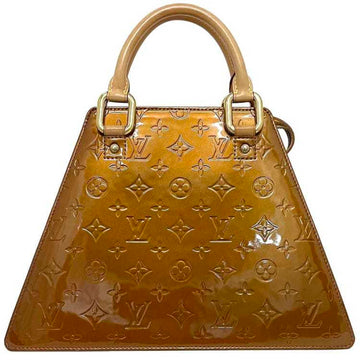 LOUIS VUITTON Handbag Forsythe Brown Beige Bronze Monogram Verni M91113 Tote Bag Patent Leather Nume BA0041  Women's