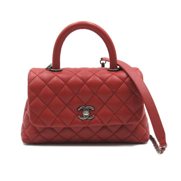 CHANEL Coco Handle 2wayChainShoulder Red Caviar Skin [Grained Calf]