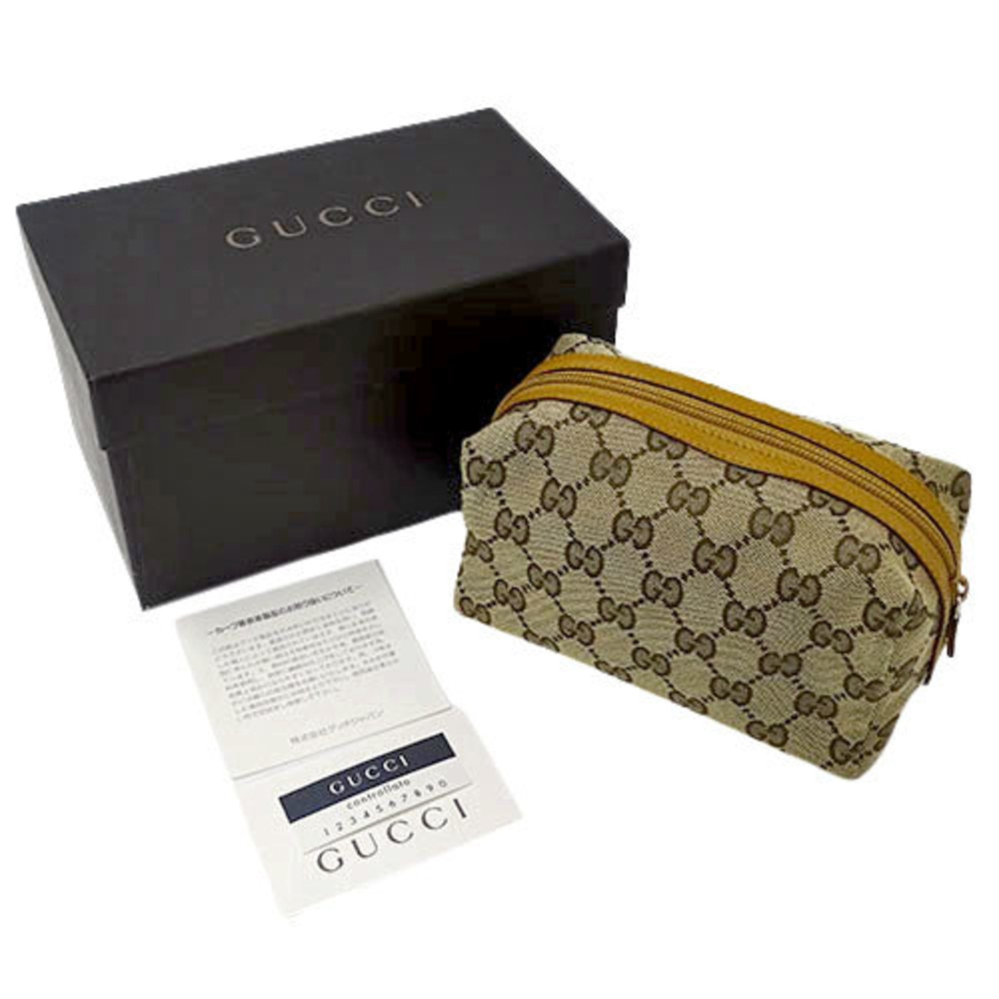 Gucci Pouch Ladies GG Canvas Beige Brown 039 1117