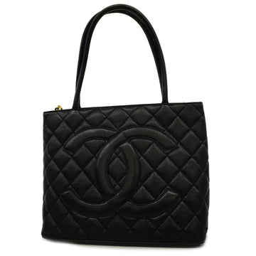 CHANELAuth  Reprint Tote Women's Caviar Leather Tote Bag Black