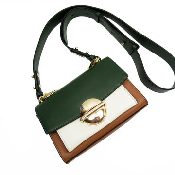 MARC JACOBS shoulder bag THE TUCK LOCK CROSSBODY brown beige dark green gold leather