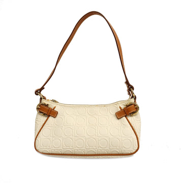SALVATORE FERRAGAMOAuth  Gancini Handbag Women's Leather Brown White