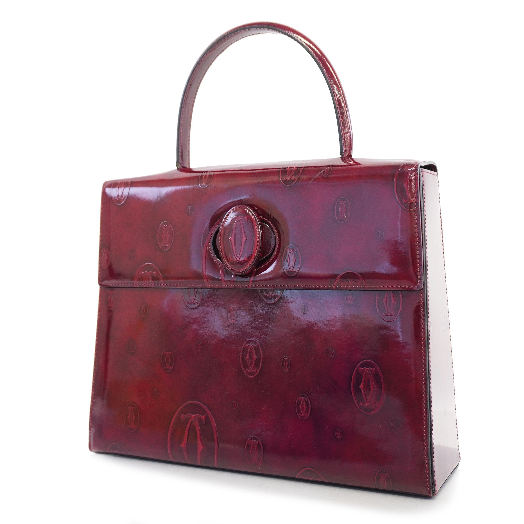 Cartier handbag happy birthday enamel bordeaux gold metal