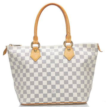 Louis Vuitton Damier Azur Saleya PM Handbag Tote Bag N51186 White PVC Leather Ladies LOUIS VUITTON