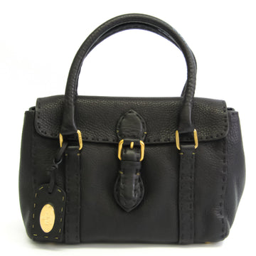 Fendi Selleria 8BR486 Women's Leather Handbag Black