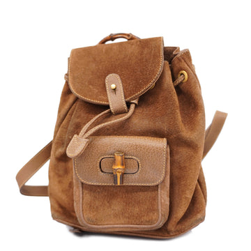 GUCCIAuth  Bamboo Rucksack 003 2058 0030 Women's Suede,Leather Backpack Brown