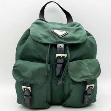 PRADA Rucksack Daypack Nylon Bag Triangle Logo Green Women's Men's Fashion B2811F USED