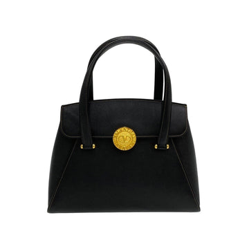 VALENTINO Logo Hardware Leather Genuine Handbag Mini Tote Bag Black 60492