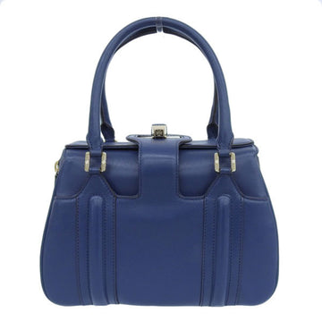 TORY BURCH Leather Side Zip Tote Bag - Blue