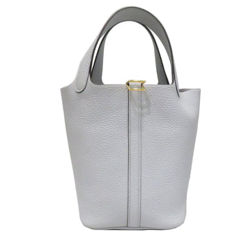 HERMES [] Picotin PM Handbag Tote Bag Blue Pale [G Bracket] Taurillon U Engraved Women's Men's