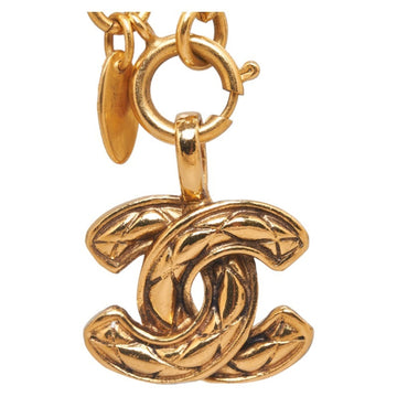 CHANEL Matelasse Coco Mark Necklace Gold Plated Ladies