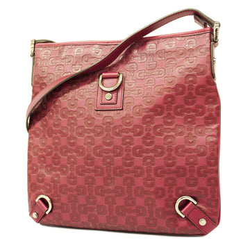 GUCCIAuth  268642 Women's Leather Shoulder Bag Red