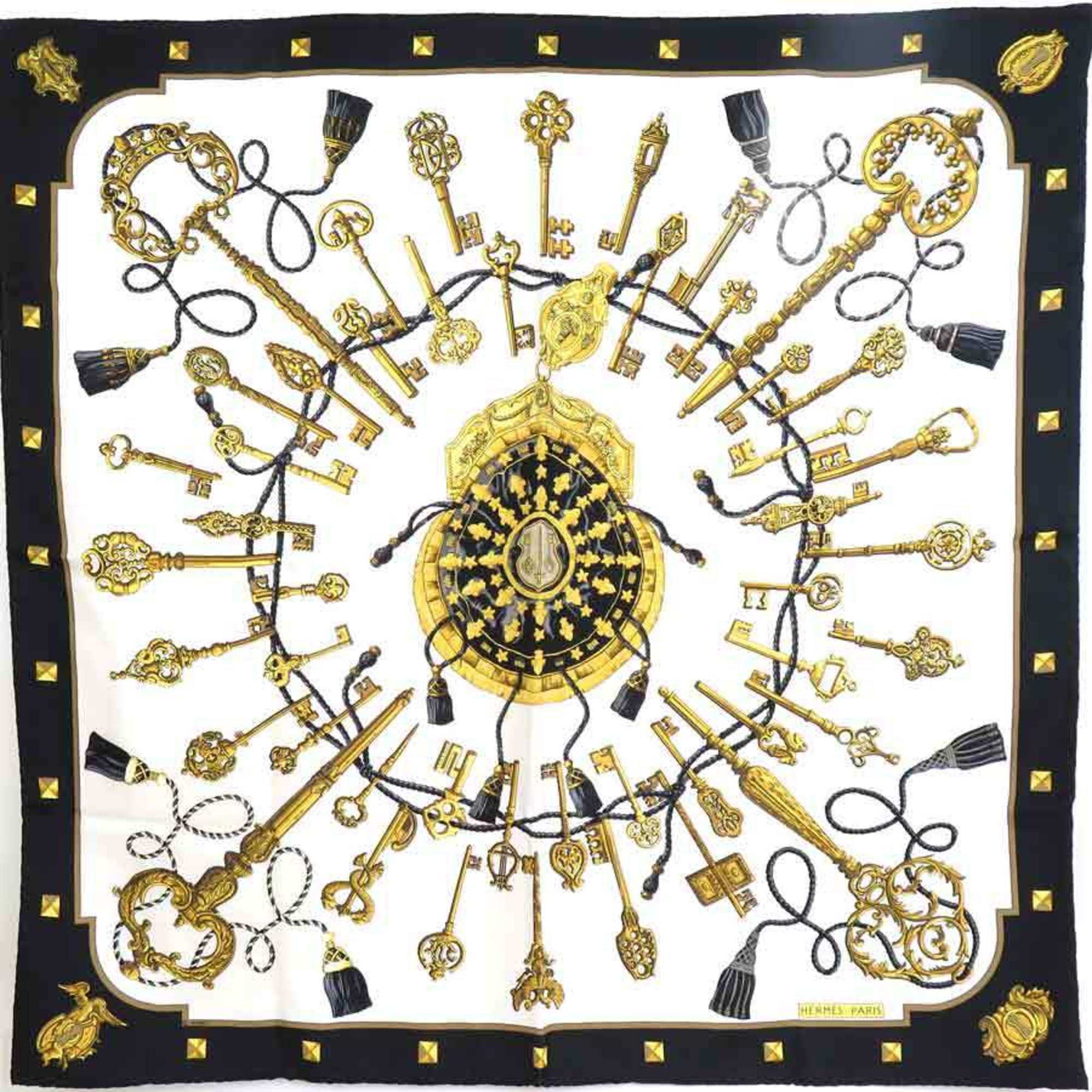 Hermes scarf clearance black and gold