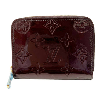 LOUIS VUITTON Zippy Coin Purse Vernis M93607 TH3009 Case Card Women's Men's Amaranto Leather