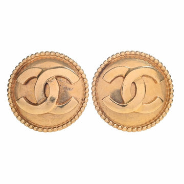 CHANEL Cocomark round earrings gold ladies