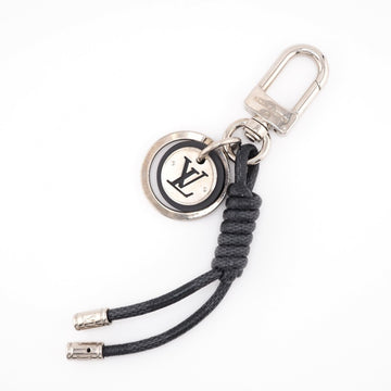 LOUIS VUITTON M67224 Leather Rope Keychain Damier Graphite Keyring Black Unisex