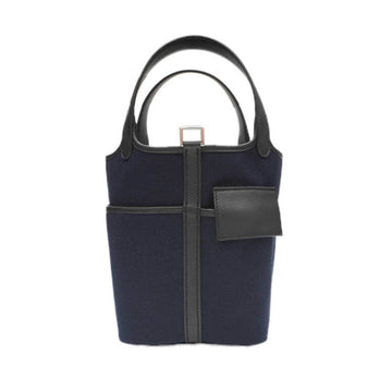 HERMES [] Picotan Cargo PM Handbag Tote Bag Blue Marine [SV Metal Fittings] Towargo Elan x Swift U Engraved Women's Men's