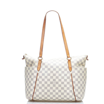 Louis Vuitton Damier Azur Totally PM Tote Bag Shoulder N51261 White PVC Leather Women's LOUIS VUITTON