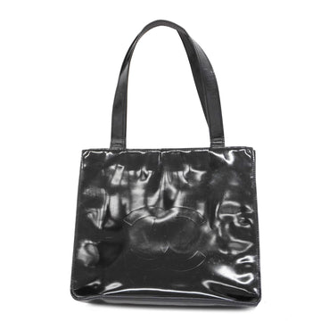 CHANEL[3cc2423]Auth  tote bag patent leather black silver metal