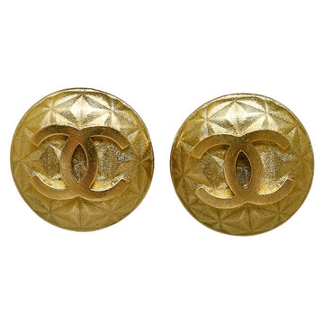 CHANEL Cocomark Earrings Gold Plated Women's