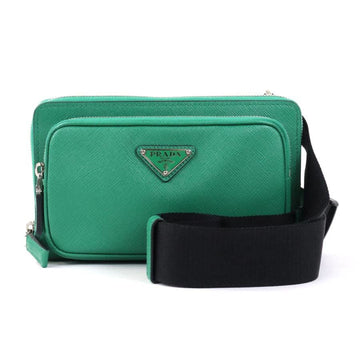 PRADA waist bag body leather green unisex 2VH156