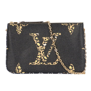 LOUIS VUITTON Pochette Double Monogram Jungle Shoulder Bag Leather M67874 Black Women's