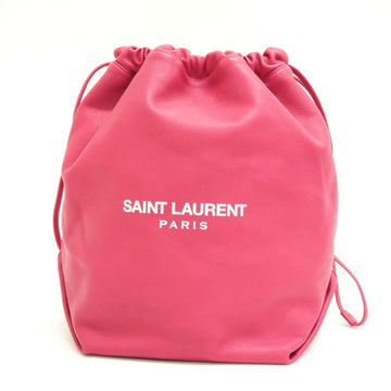 SAINT LAURENT/ Teddy Drawstring Shoulder Bag Pink Women's