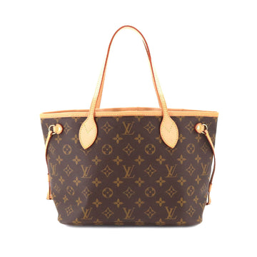 LOUIS VUITTON Monogram Neverfull PM Tote Bag Brown Beige M40155