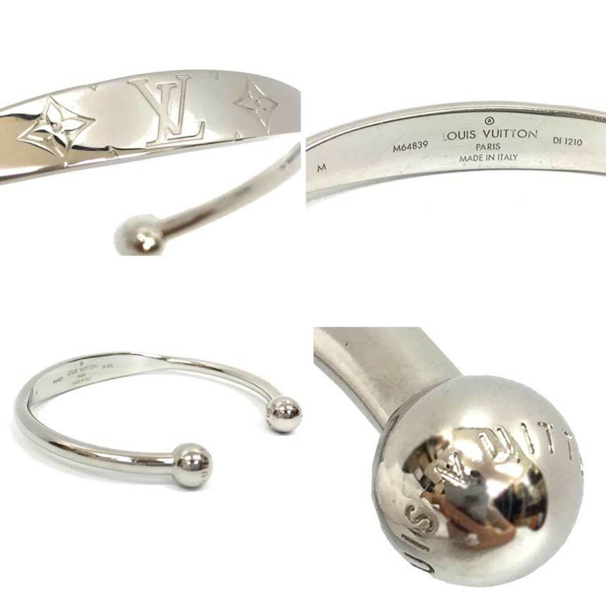 Louis Vuitton, Jewelry, Louis Vuitton Monogram Jonc Cuff Bracelet Metal  Silver