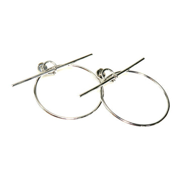 HERMES Earrings Loop MM Silver 925 Women's