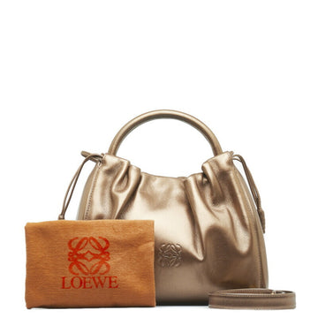 LOEWE Anagram Handbag Shoulder Bag Bronze Gold Leather Ladies