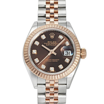 ROLEX Datejust 28 279171G Chocolate Dial Watch Ladies